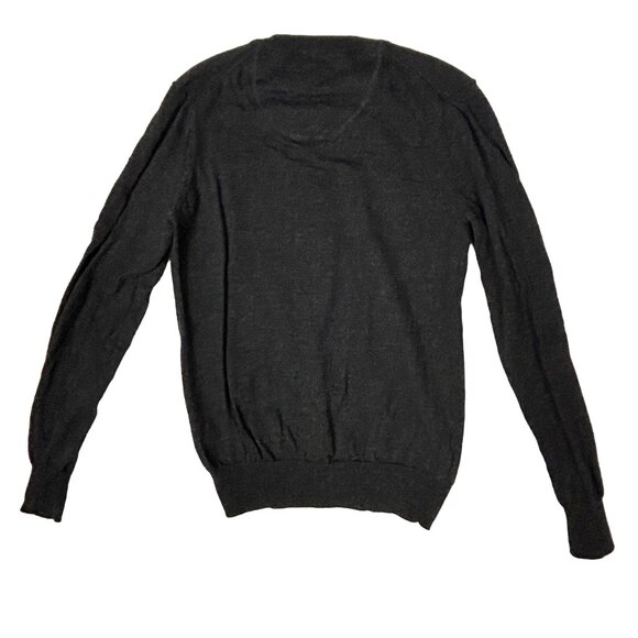 Marc Ecko Cut & Sew Sweater Men Medium 100% Merino Wool Grey V Neck Lightweight - Picture 2 of 10